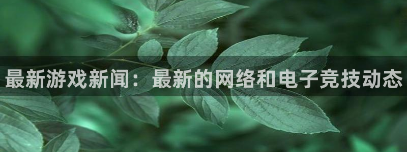 星欧娱乐官网：最新游戏新闻：最新的网络和电子竞技动态